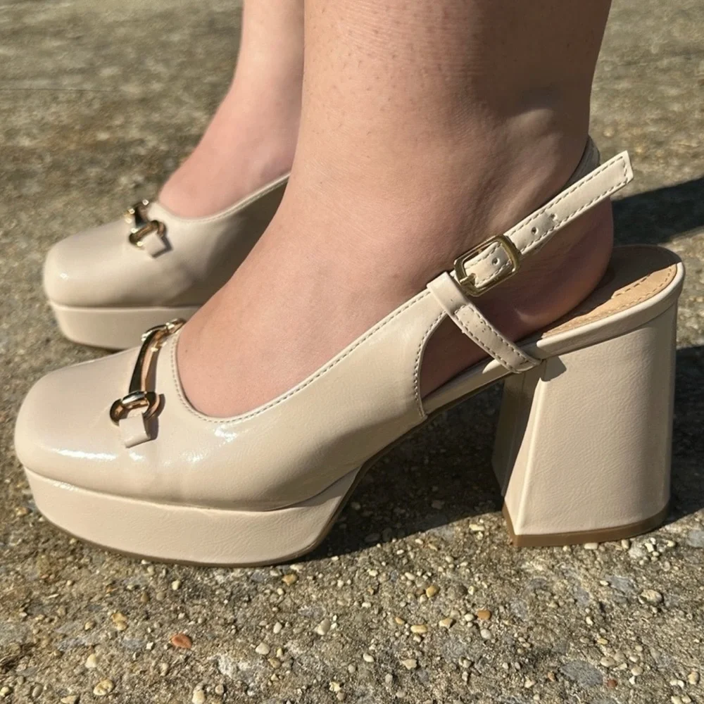 Comfort Est 1946 Elegant Cream Platform Heels